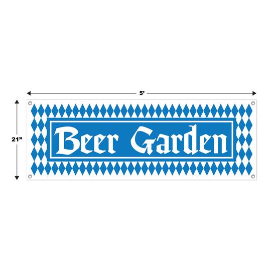 Beistle 5ft. Blue & White Beer Garden Sign Banner